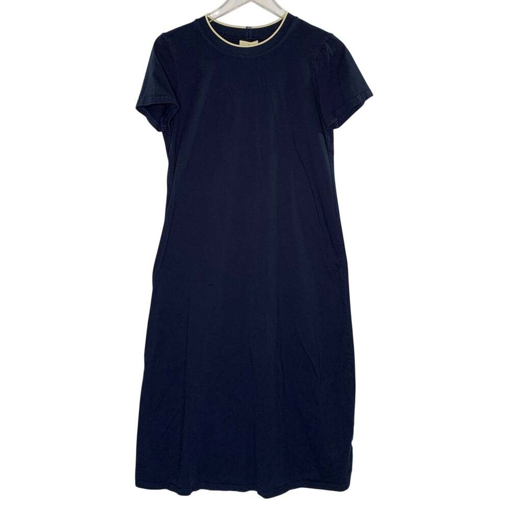 Tuckernuck Colbie Navy Blue Cotton Ringer Short Sleeve Maxi T-Shirt Dress Small